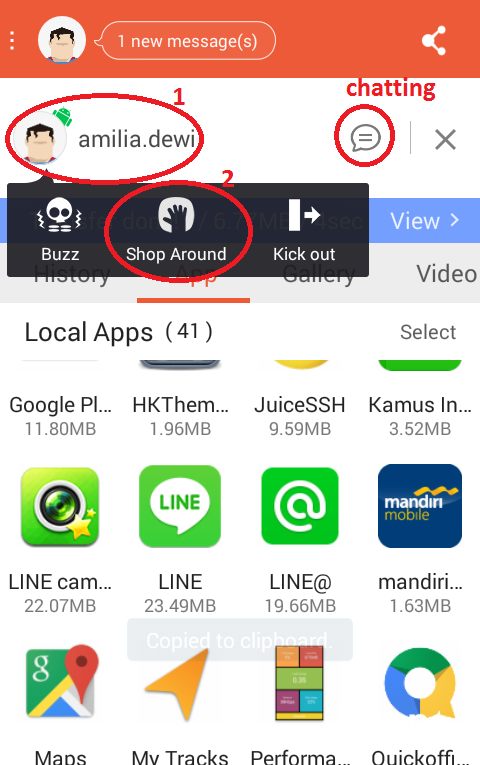 cara berbagi file zapya 5