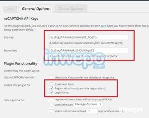 cara pasang recaptcha di wordpress_wm