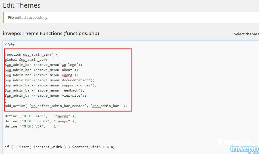 Cara Menghapus Logo Dan Menu Di Admin Bar di Wordpress 2