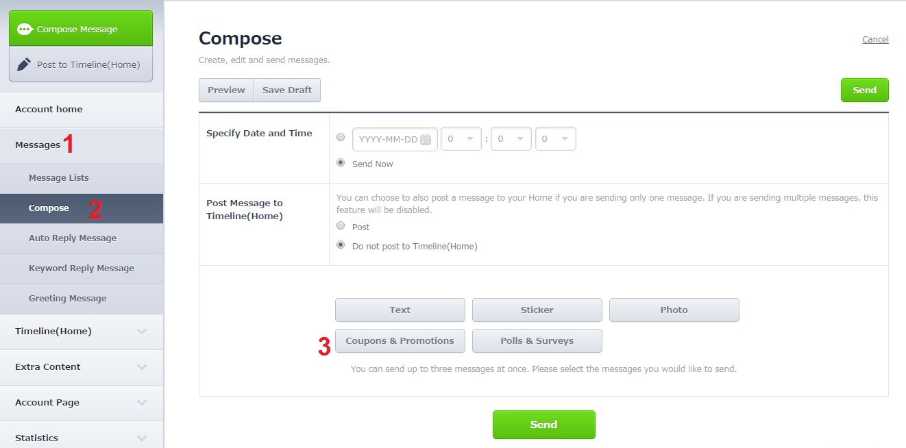 Cara Membuat Coupons & Promotions Message di LINE@ Official 8