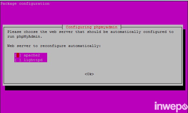 phpmyadmin install inwepo