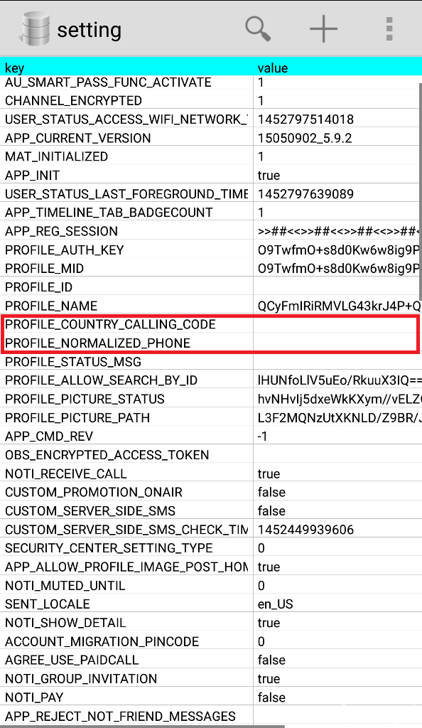 Hapus atau ganti nomor telepon di line menggunakan sqleditor