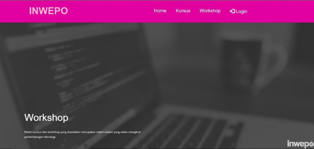 CMS Pendaftaran Kursus dan Workshop Berbasis Codeigniter