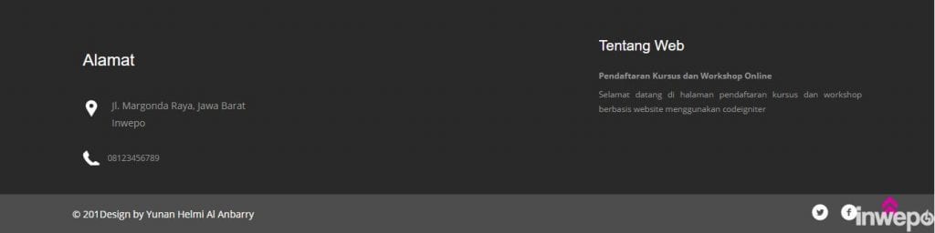 CMS Pendaftaran Kursus dan Workshop Berbasis Codeigniter 2