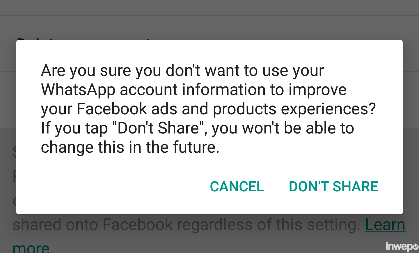 Cara Mematikan Fitur Sharing WhatsApp ke Facebook 2