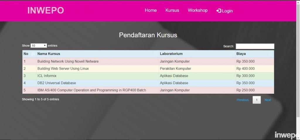 Cara Membuat Website Pendaftaran Halaman Kursus