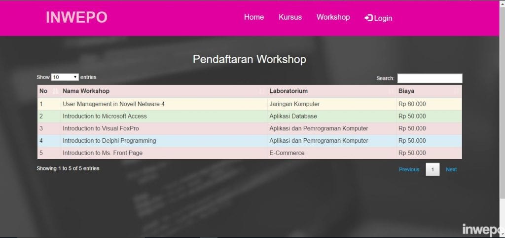 Cara Membuat Website Pendaftaran Halaman Workshop