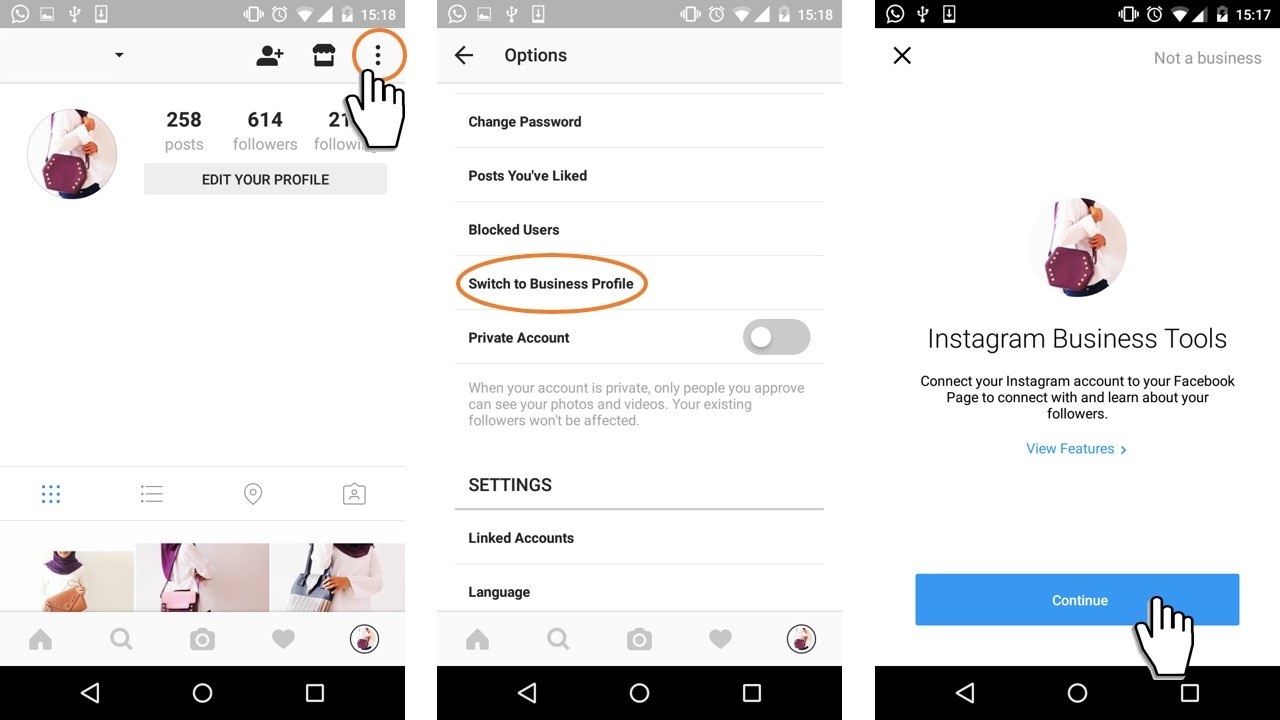 Cara Menampilkan Tombol Kontak di Akun Bisnis Instagram 1