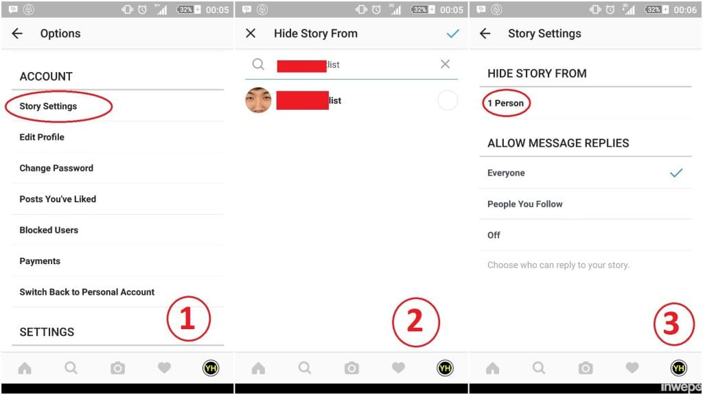 hide story instagram