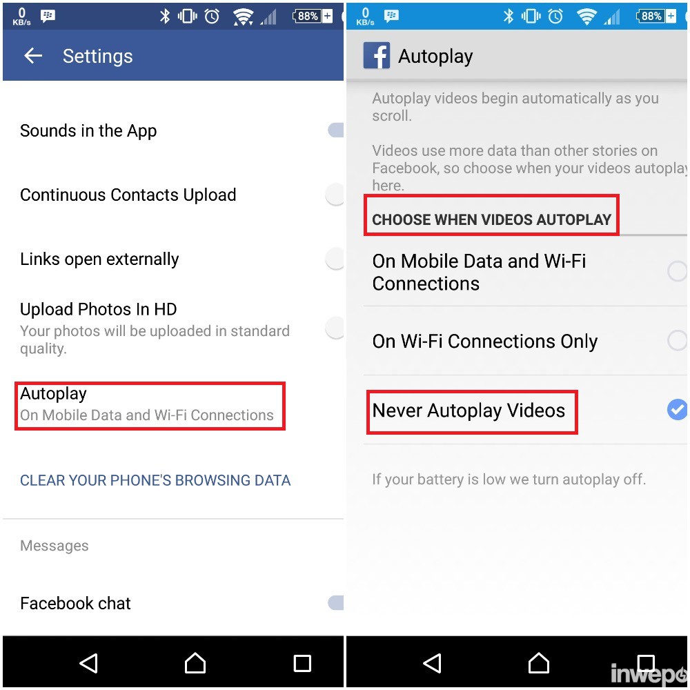cara menonaktifkan video facebook autoplay
