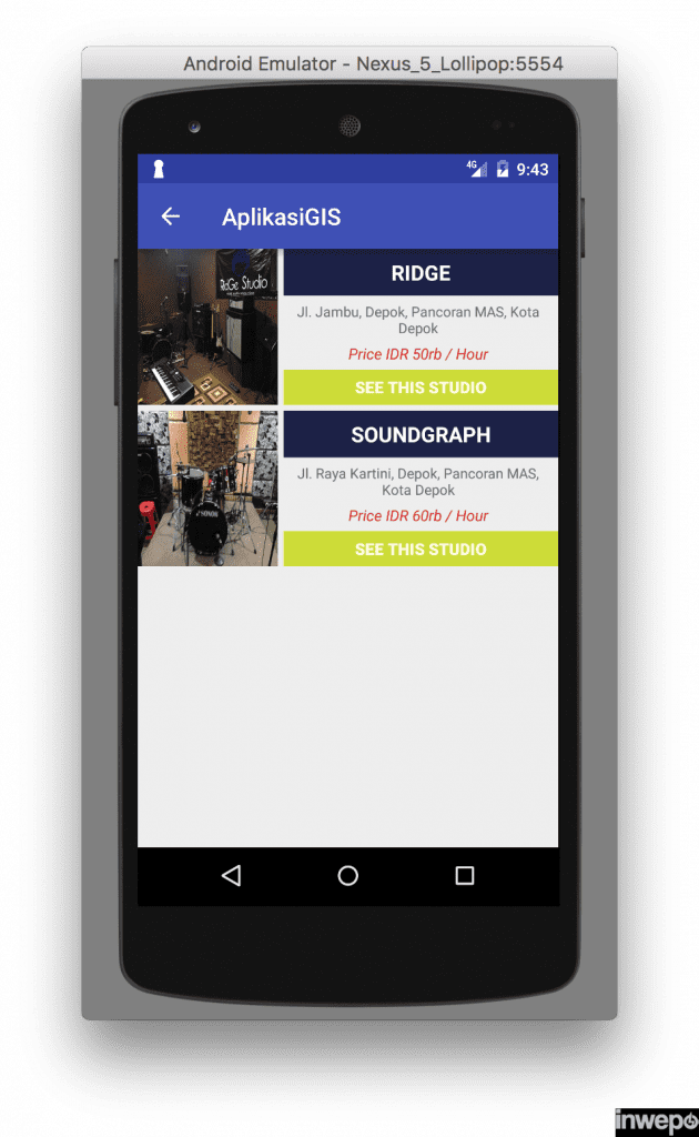 tampilan list Recyclerview