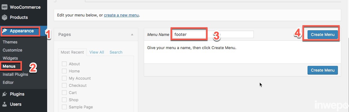 membuat link menu di wordpress