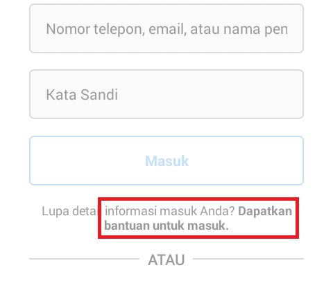 cara reset password instagram