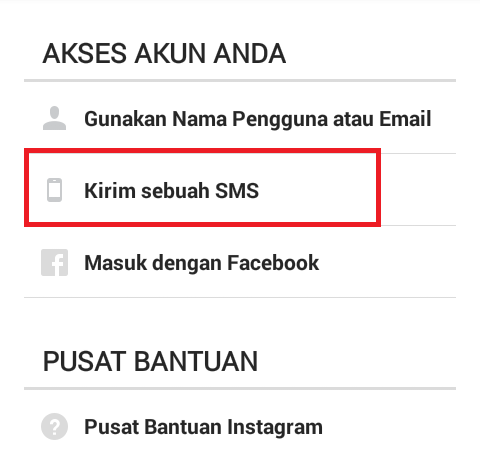 cara reset password instagram