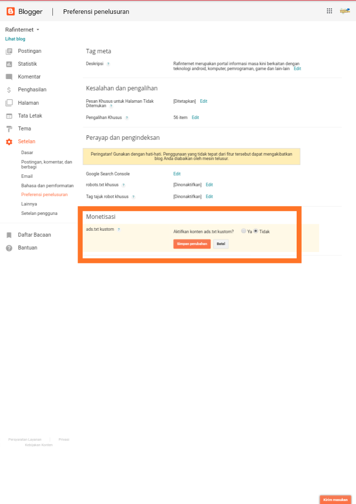 Cara mengisi file txt di blogger
