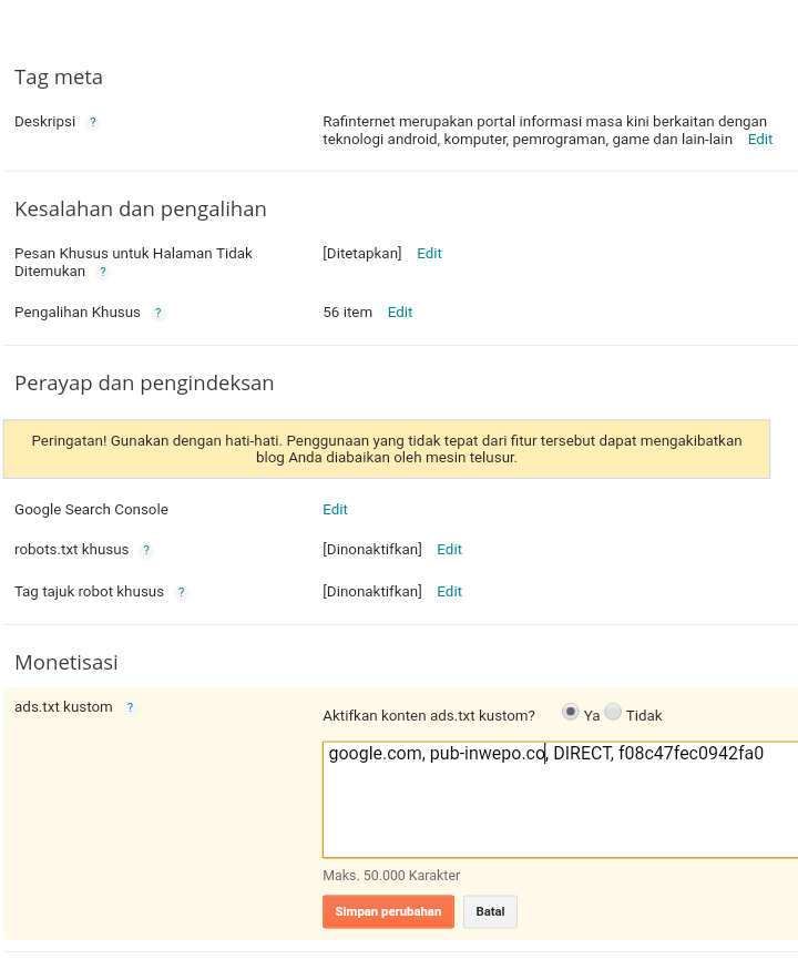 Cara mengisi file txt di blogger