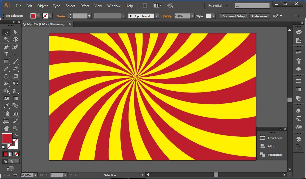 Cara Membuat Background Sunburst Dengan Efek Melengkung di Illustrator