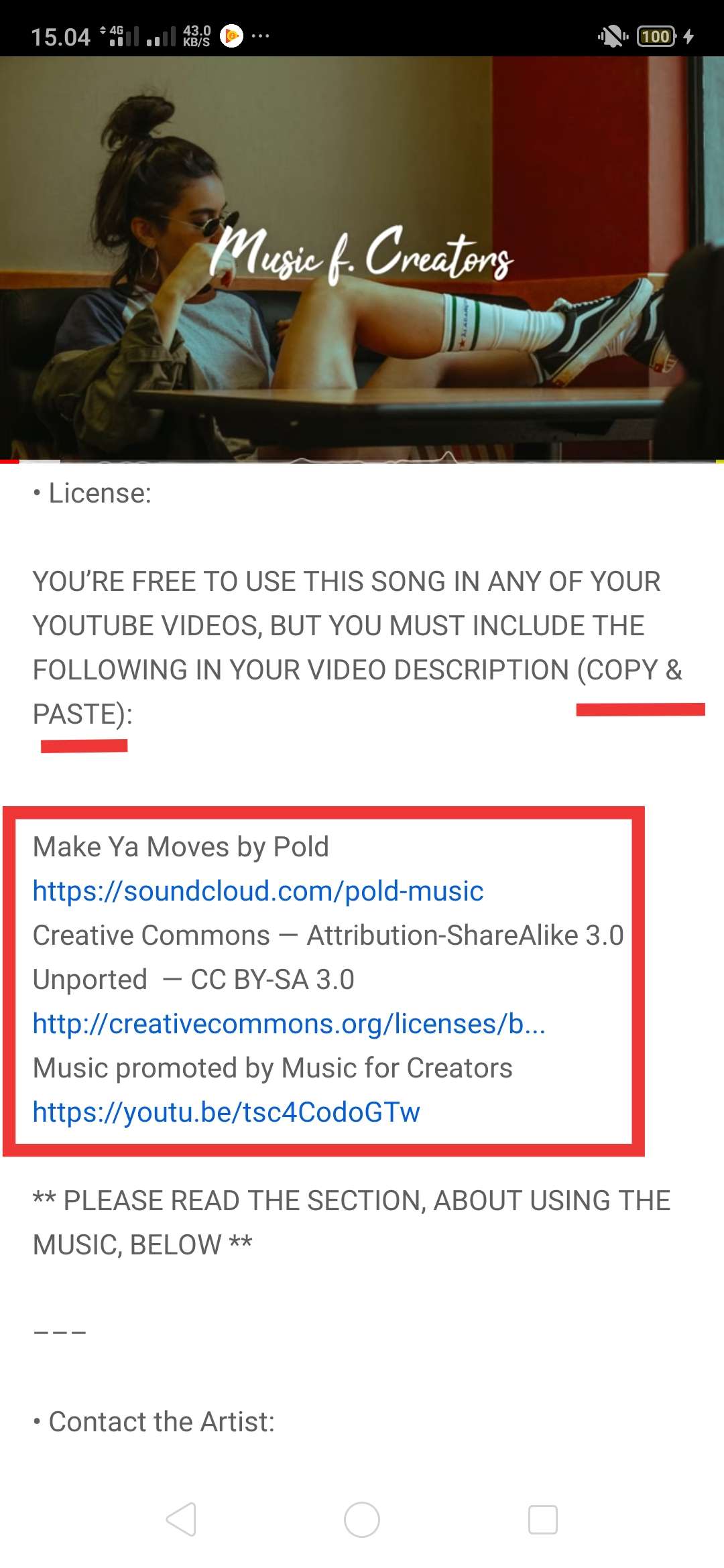 Mencantumkan credit di deskripsi video