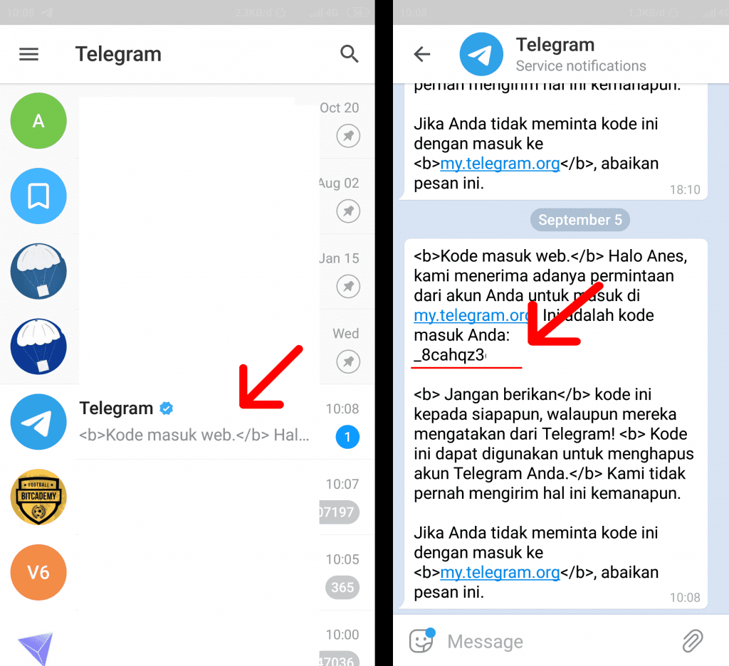 hapus akun telegram