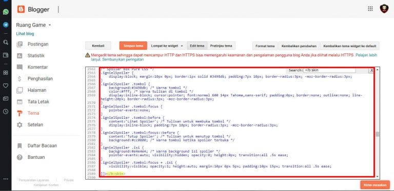 Spoiler Code.html Cara Membuat Kotak Spoiler dengan CSS di Blogger - Inwepo