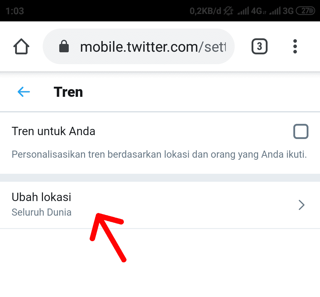 Cara Mengubah Trending Topik Twitter di Android