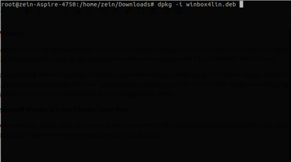 Cаrа Mеngіnѕtаll Winbox dі Linux Ubuntu Tаnра Wіnе