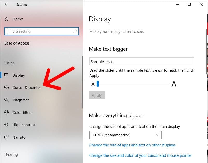 Cara Mengganti Warna dan size Pointer Mouse di Windows 10