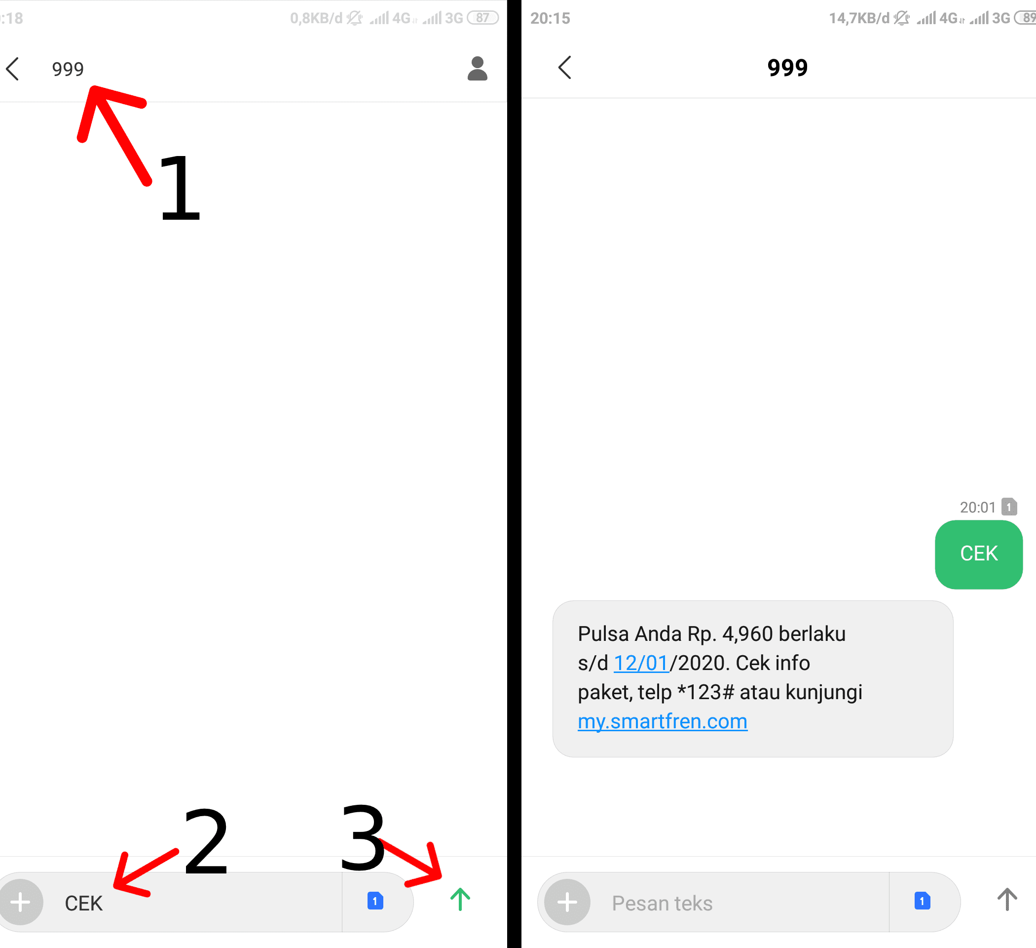 cara cek pulsa smartfren
