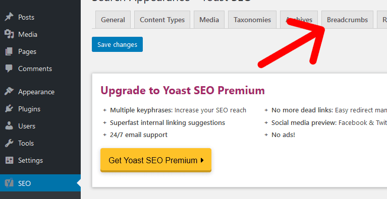 cara membuat breadcrumb di wordpress dengan yoast seo