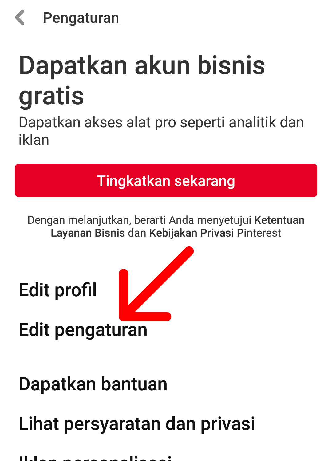 Cara mengaktifkan dark mode Pinterest di android