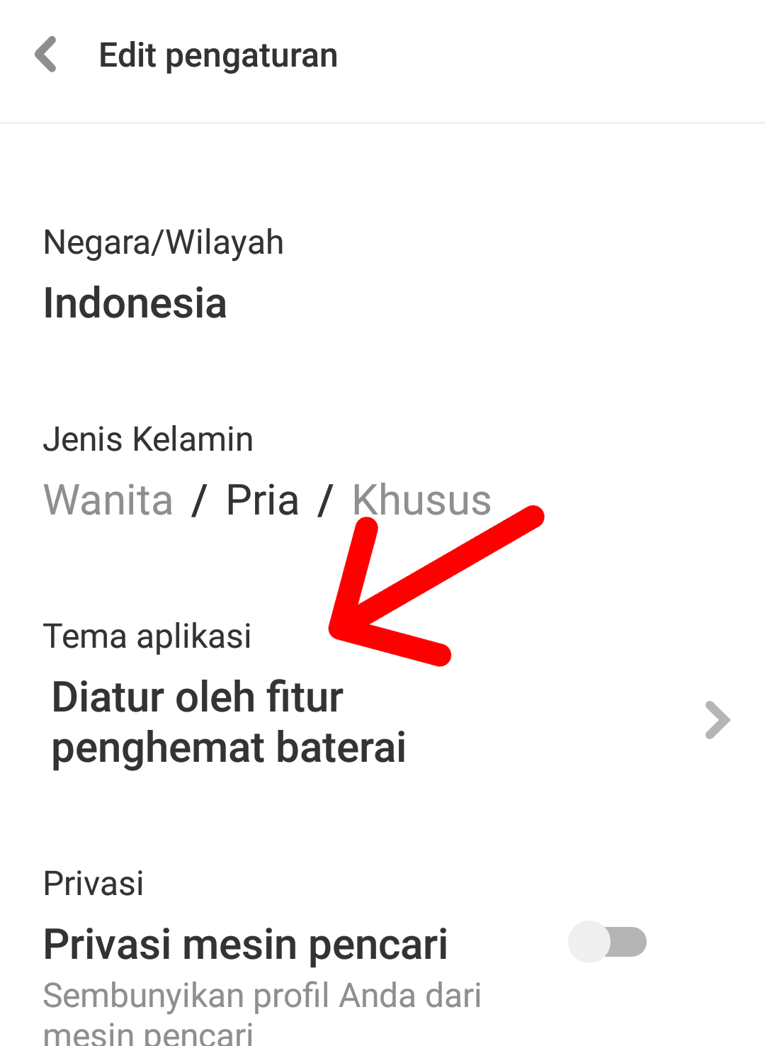 Cara mengaktifkan dark mode Pinterest di android
