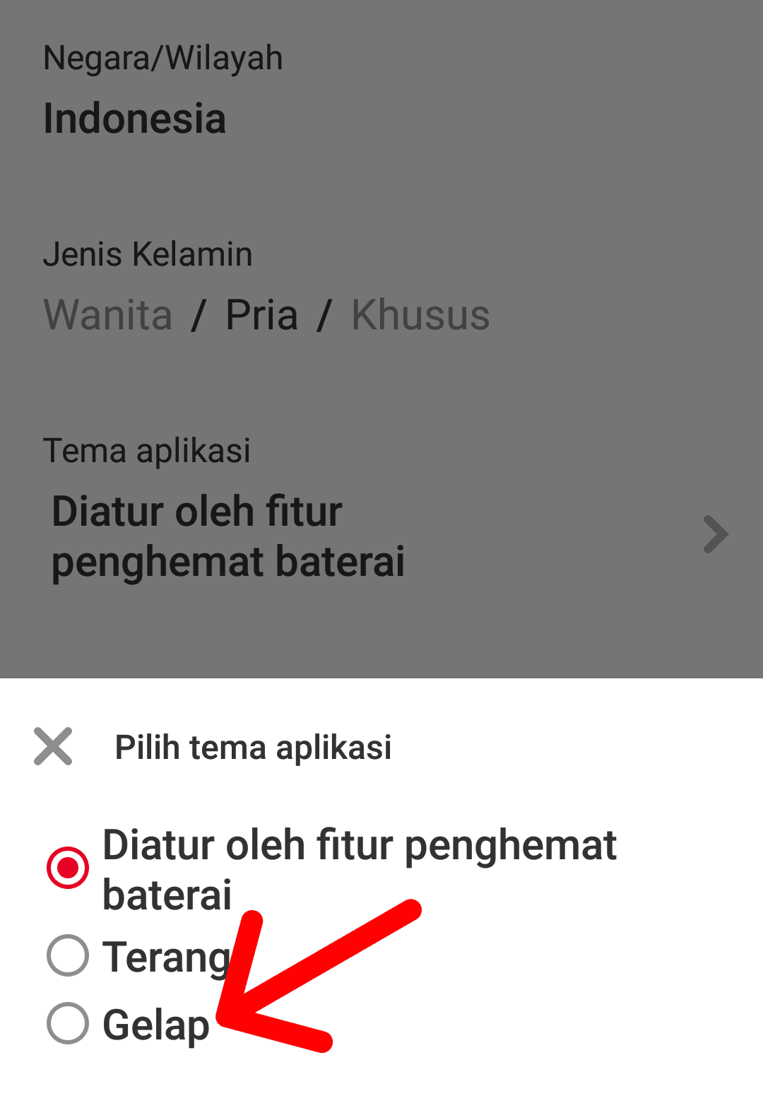 Cara mengaktifkan dark mode Pinterest di android