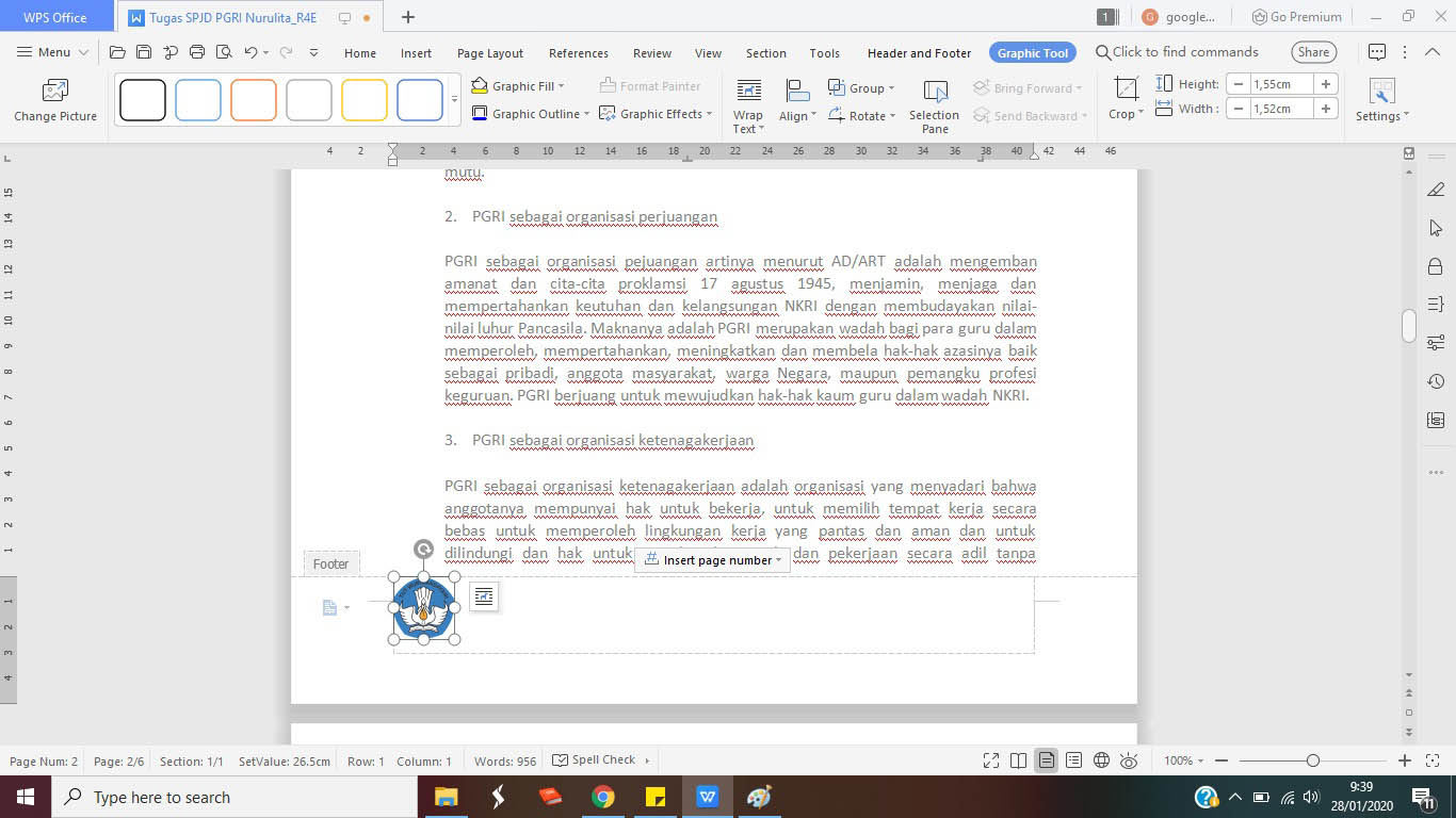 Cara Menyisipkan Gambar pada Footer di Word dengan WPS Office