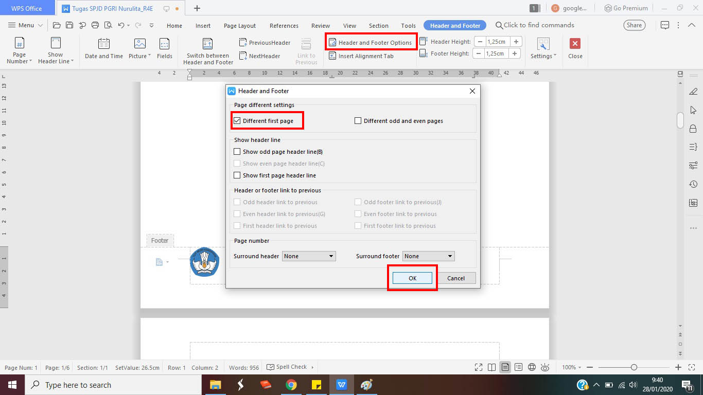 Cara Menyisipkan Gambar pada Footer di Word dengan WPS Office