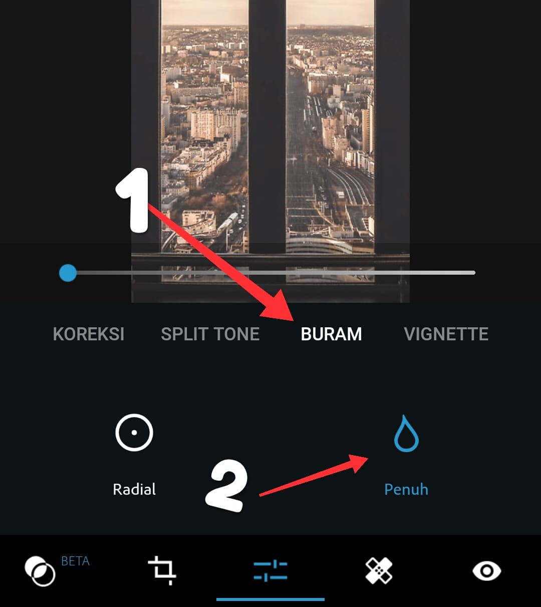 Cara edit foto efek hujan di Photoshop express android