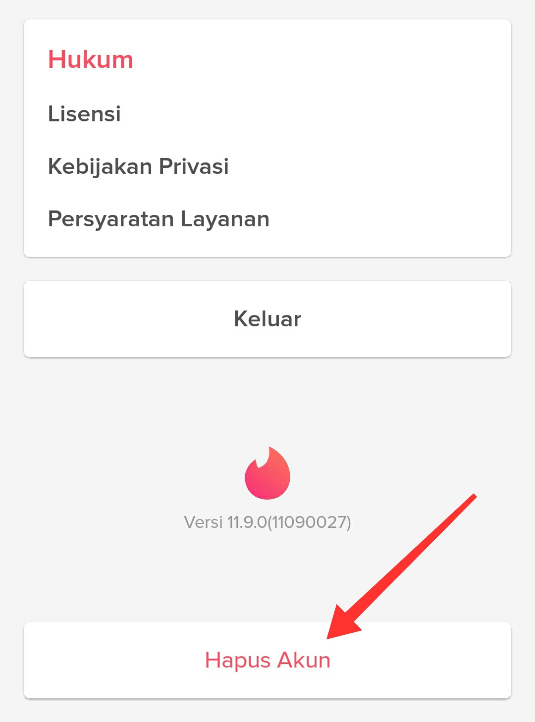 Cara menghapus akun tinder secara permanen di android