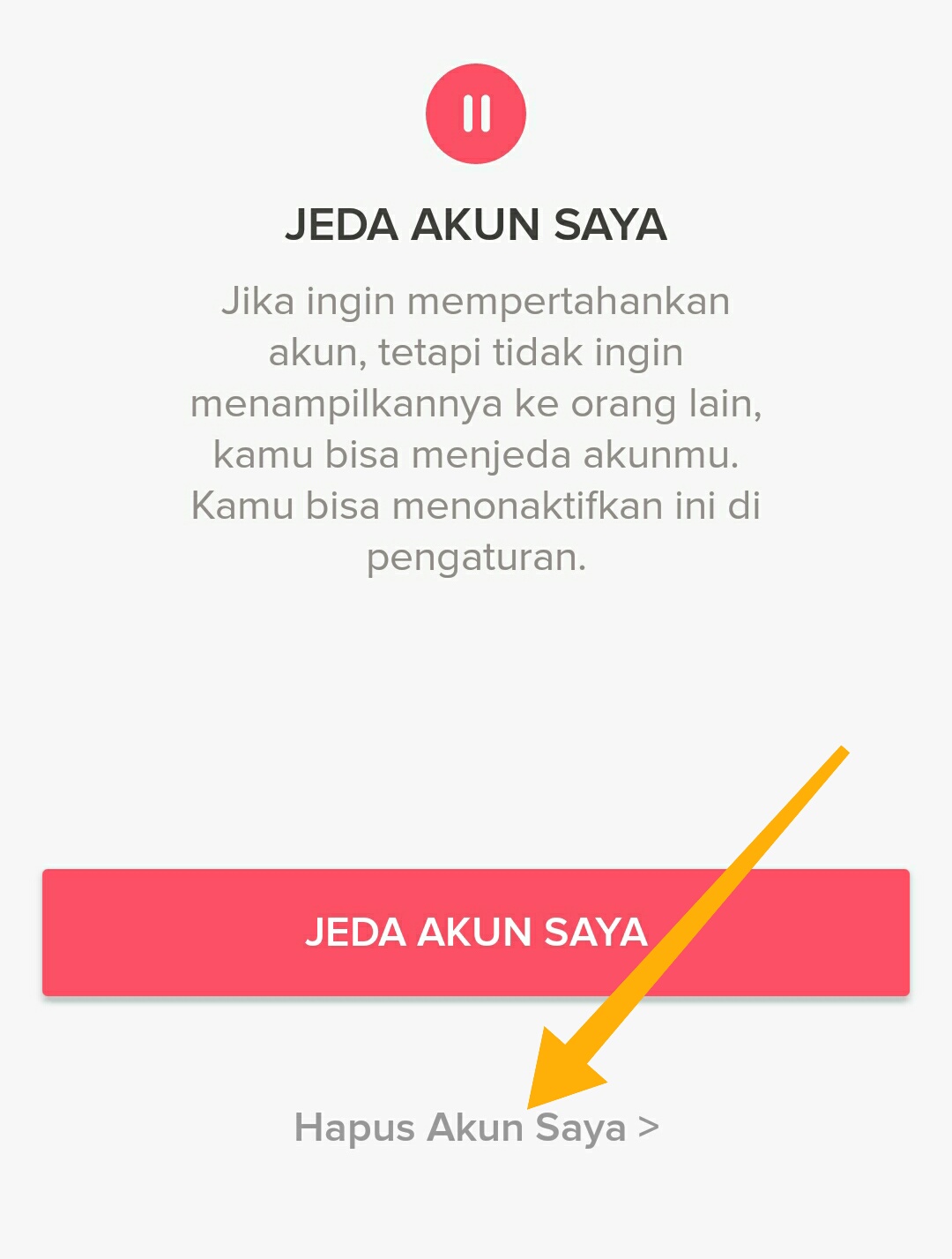 Cara menghapus akun tinder secara permanen di android