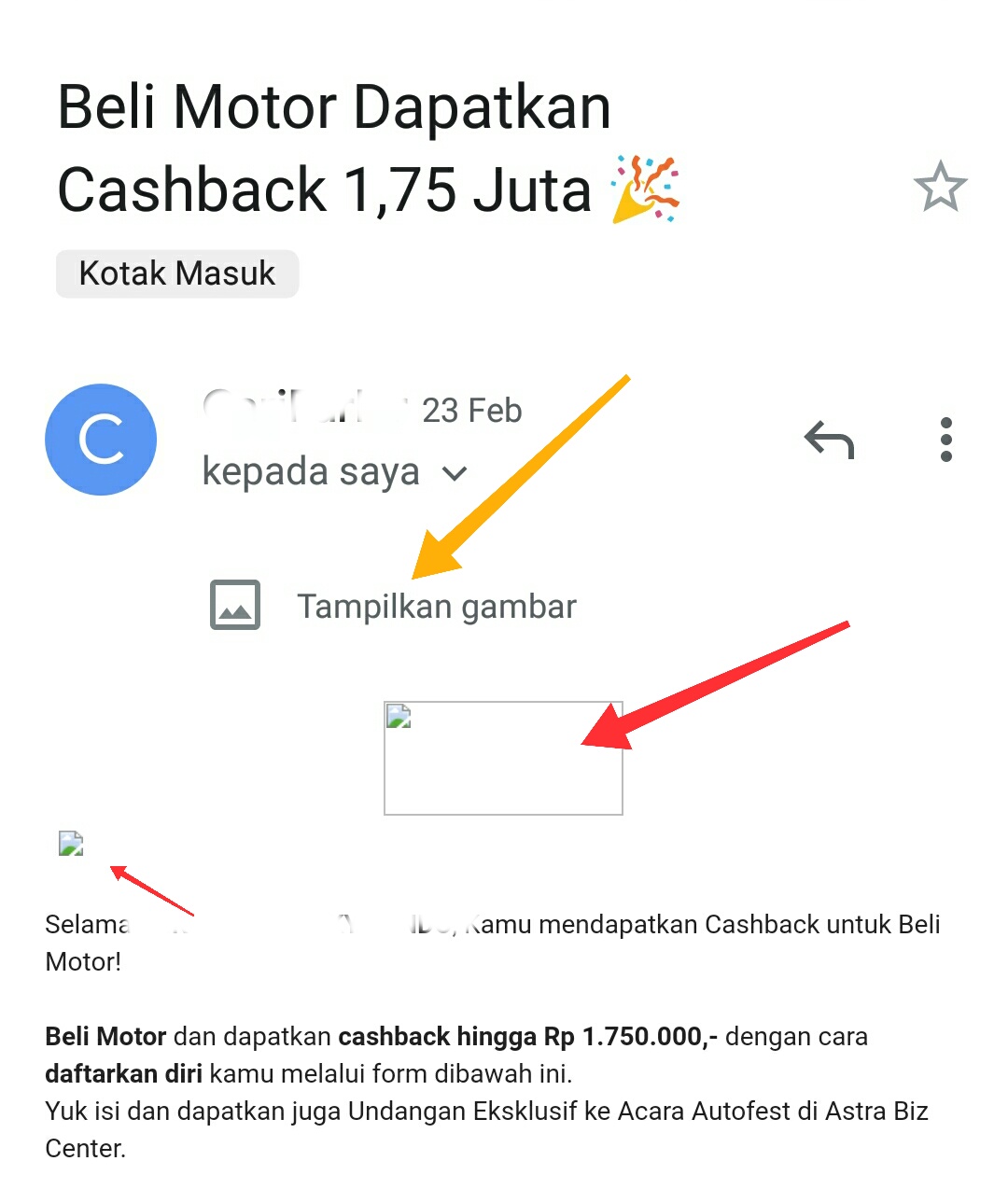 Cara menghentikan gmail menampilkan gambar otomatis di android