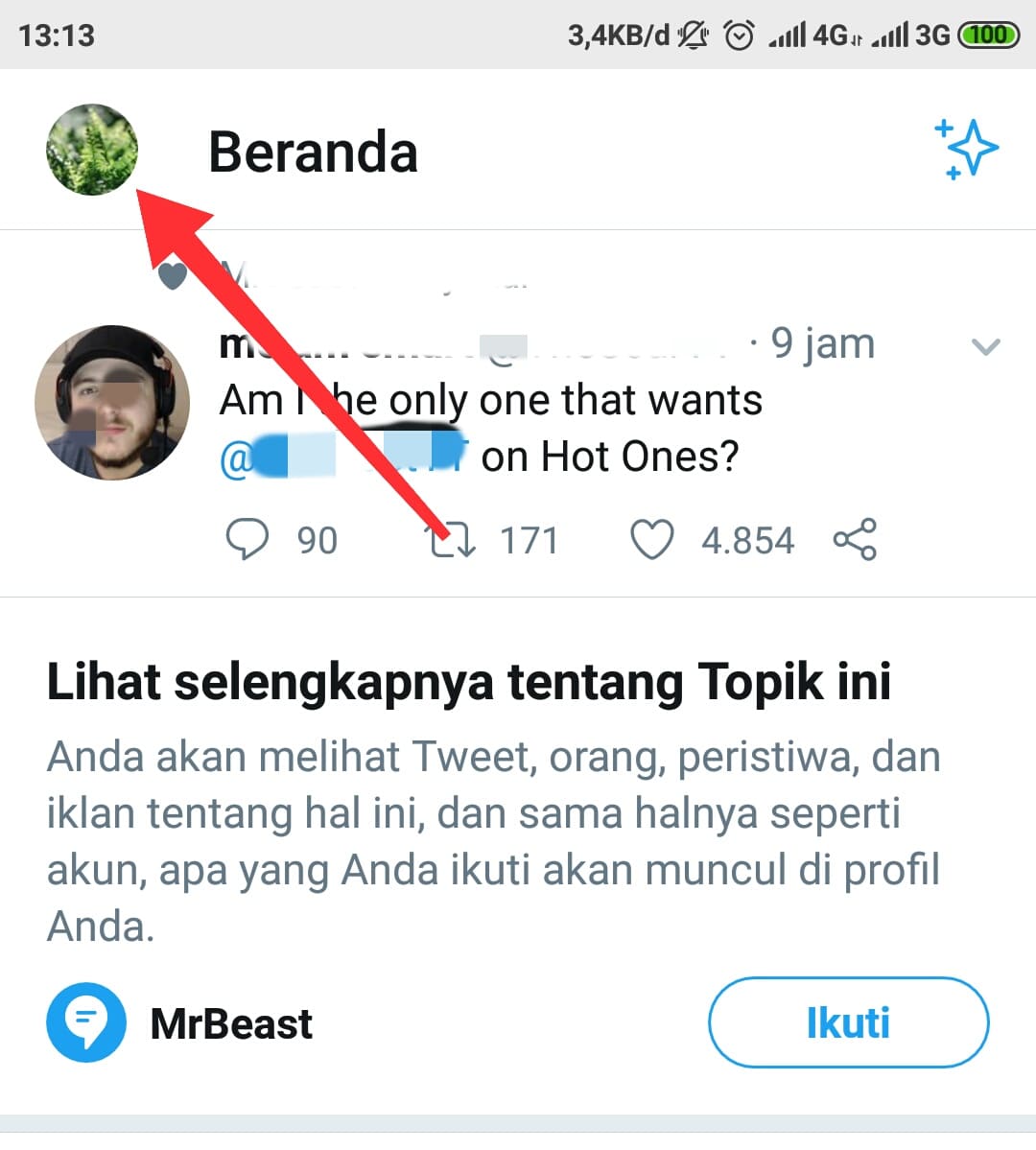 Cara membisukan / blokir kata tertentu di twitter android