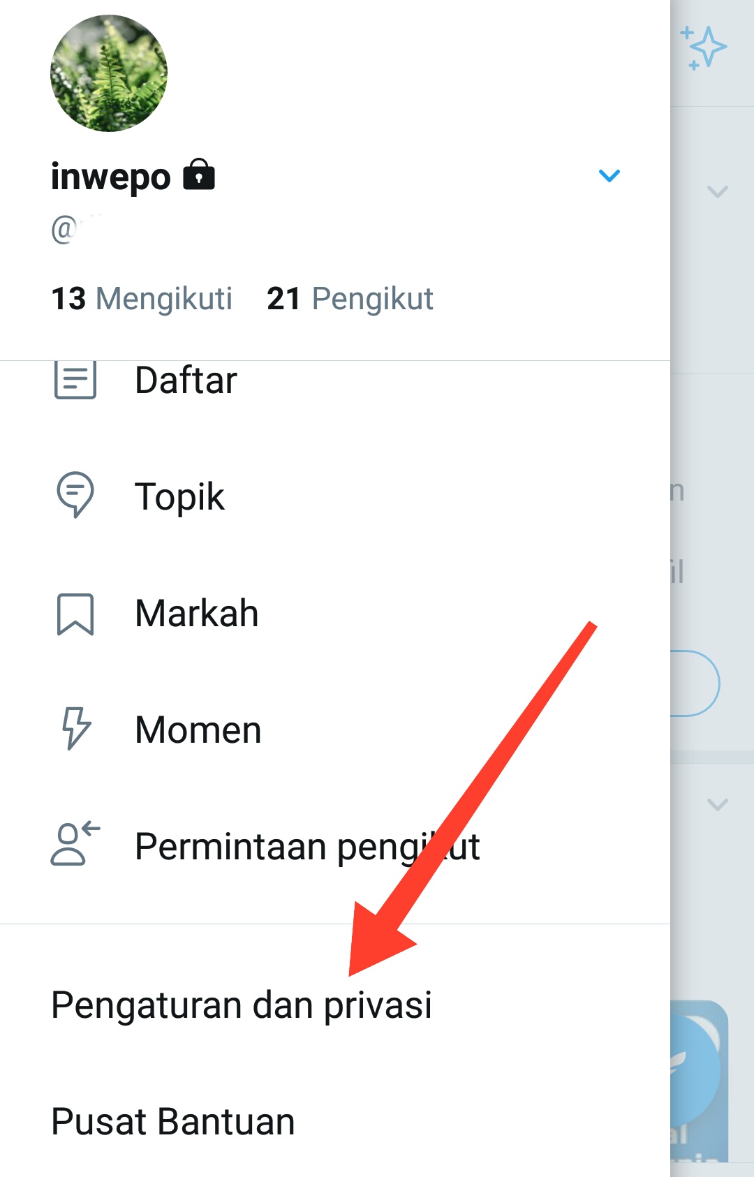 Cara membisukan / blokir kata tertentu di twitter android