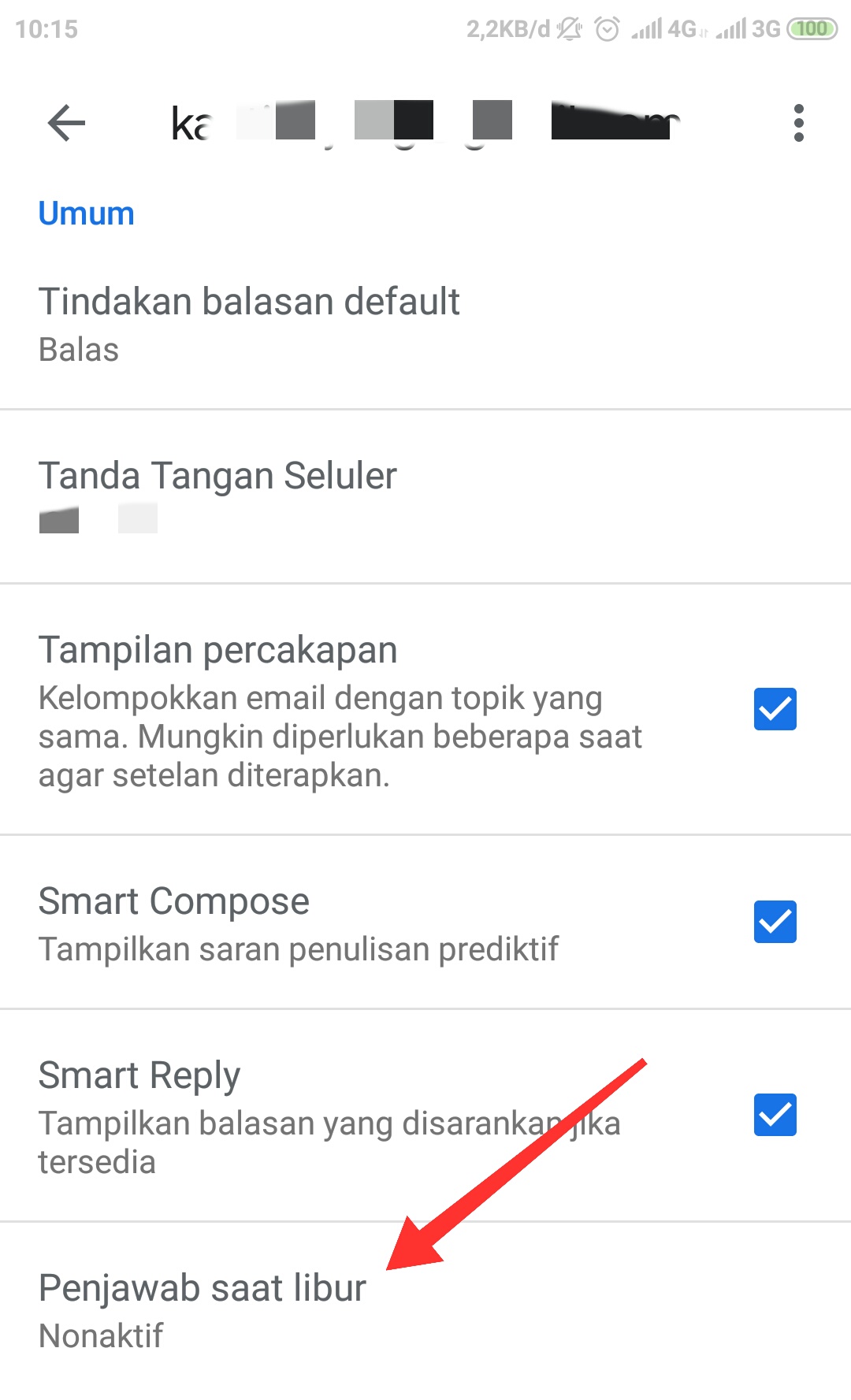 Cara balas pesan otomatis gmail dengan vacation responder di android
