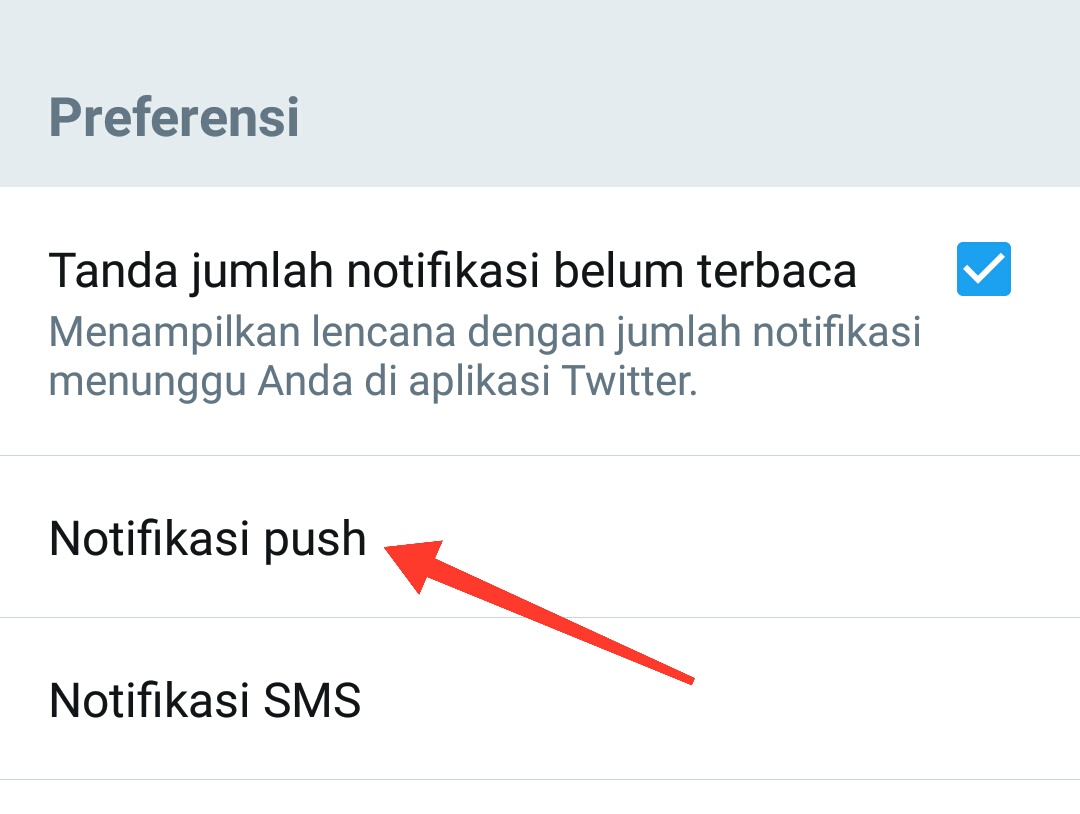 Cara mengatur atau menonaktifkan Notifikasi aplikasi twitter di android