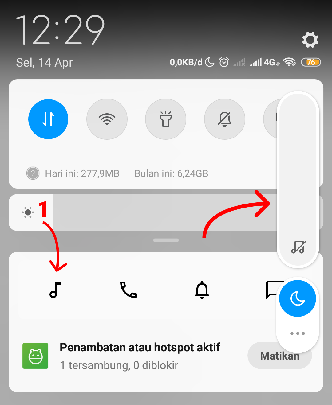 Cara Mengatur Volume Android Melalui Notifikasi Bar