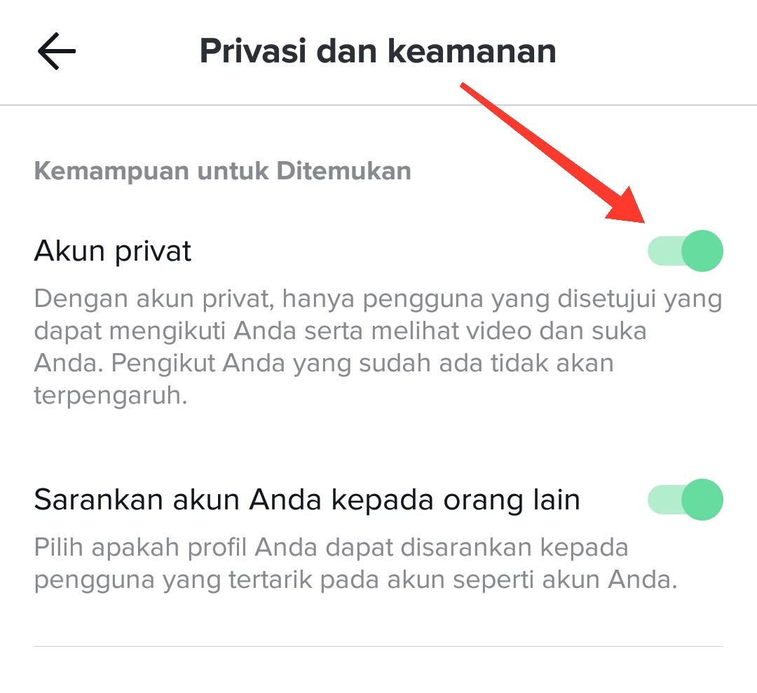 Cara membuat akun tiktok privat atau terkunci