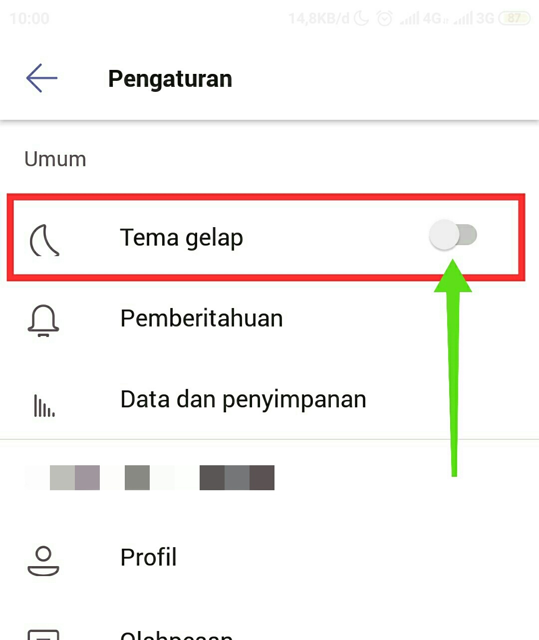 Cara mengaktifkan mode gelap di aplikasi microsoft teams android