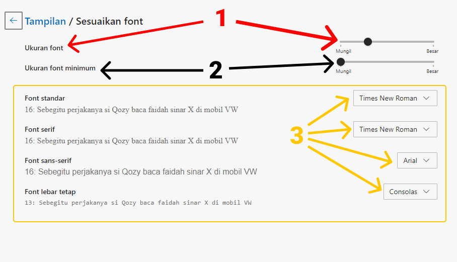 Cara Mengatur Font di Browser Microsoft Edge
