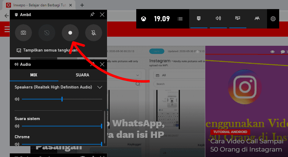 Cara merekam layar pc atau laptop dengan XBOX Game Bar di windows 10
