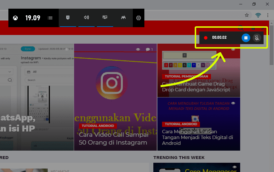 Cara merekam layar pc atau laptop dengan XBOX Game Bar di windows 10