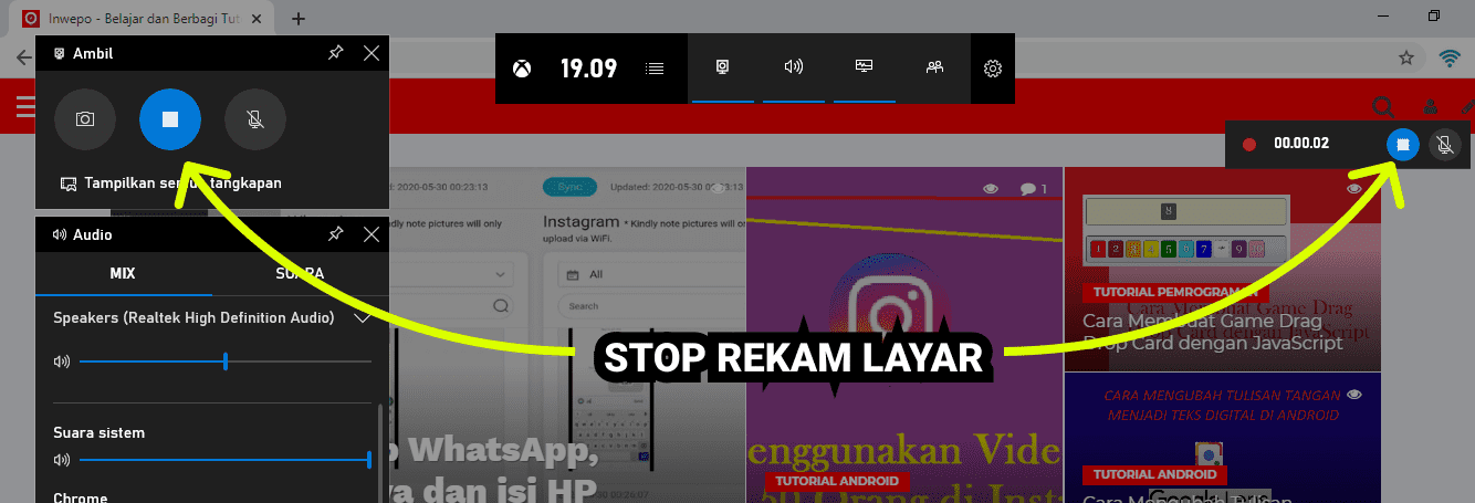 Cara merekam layar pc atau laptop dengan XBOX Game Bar di windows 10