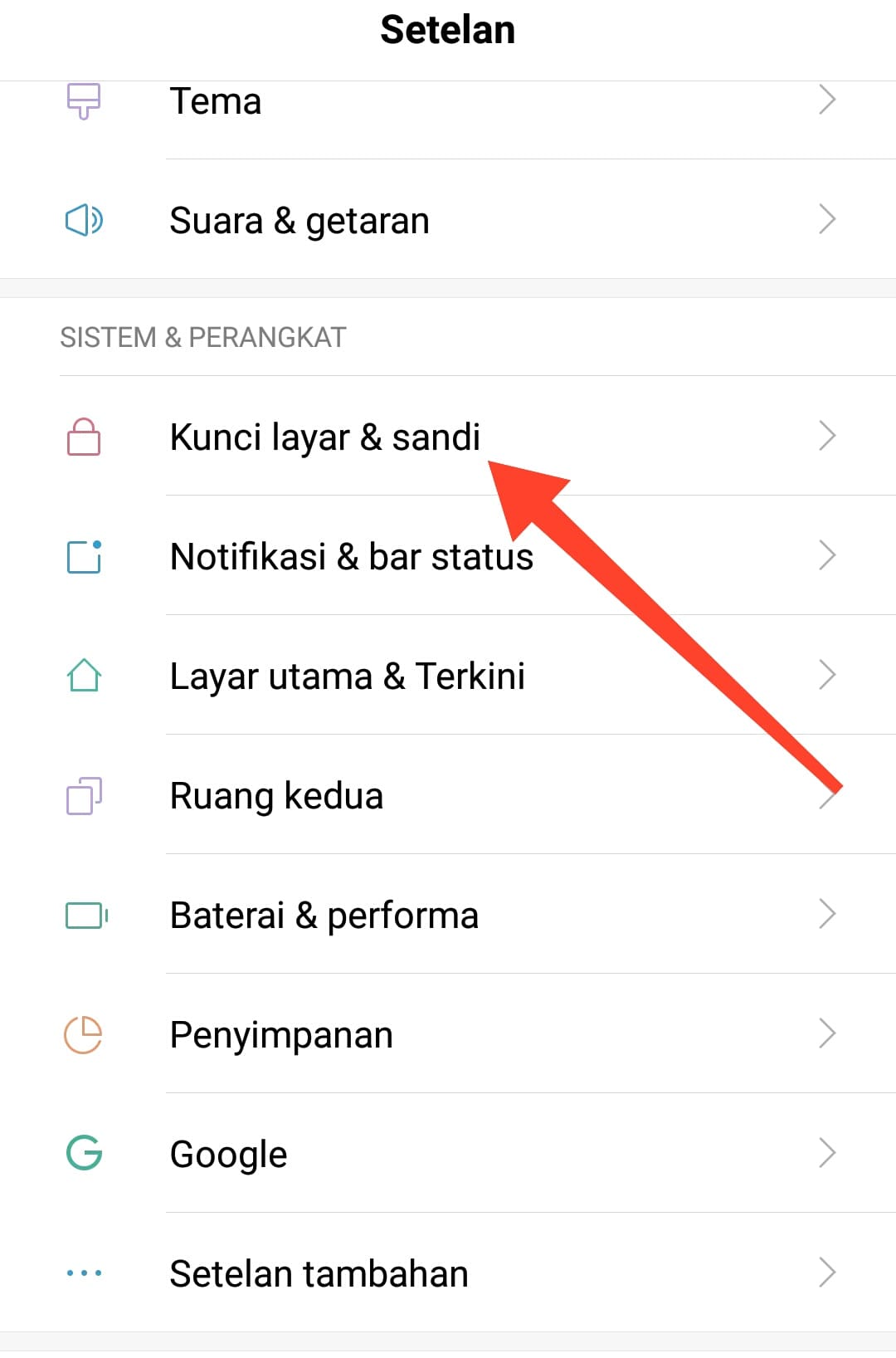 Cara menampilkan info pemilik di layar kunci hp Xiaomi